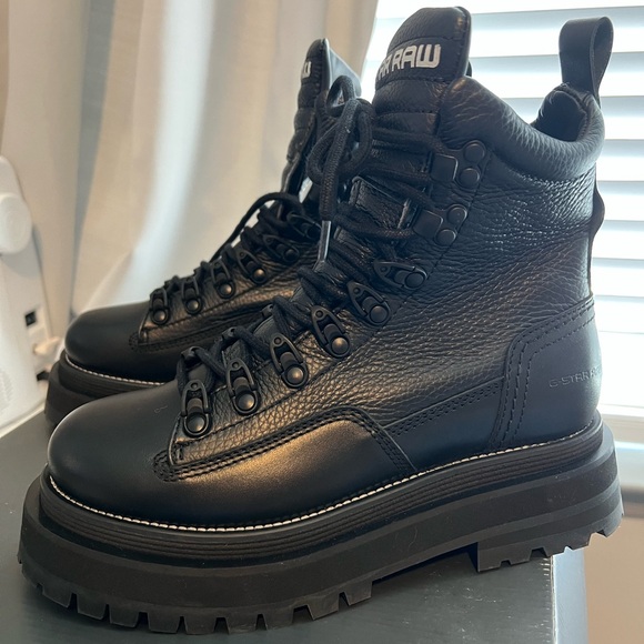 G-Star Black Leather Boots - Picture 6 of 15